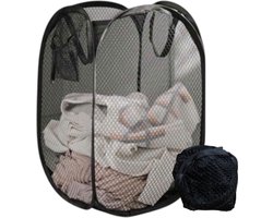 Twenty Two Opvouwbare wasmand van gaas met handgreep - geschikt voor het opbergen van vuile was - 30cm L x 47cm H - opvouwbaar wasmand voor badkamer, camping, reizen