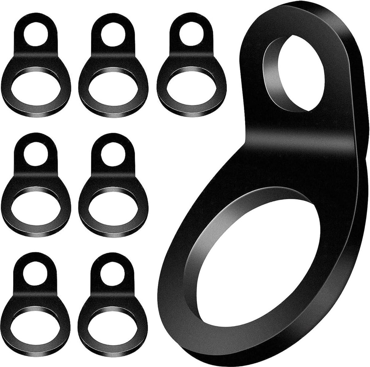 Image of 8 stuks zwarte O-ring bevestigingsankers - montage garage werkplaats vrachtwagen aanhanger golfkar