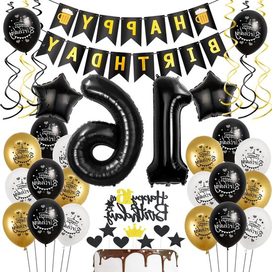 Gouden en zwarte ballonnen geïsoleerd op wit | Premium Vector