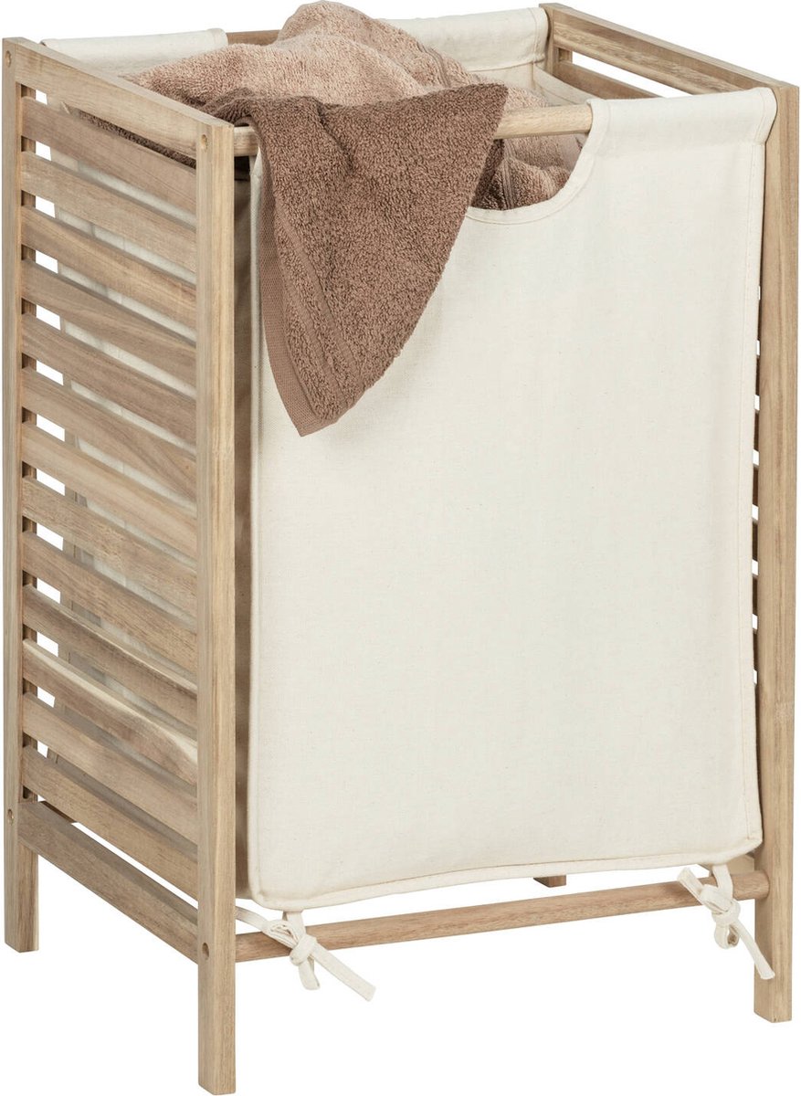 Wasmand met acaciahouten frame ACINA, 48 l, WENKO