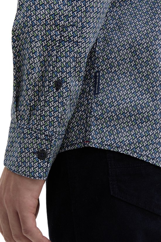 Tom Tailor - Lange mouw overhemd - Mannen - M - Dark Navy - Katoen - 1045935