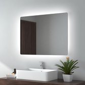 EMKE Miroir de salle de bain LED LM09 - Sans cadre - Convient pour interrupteur mural - Wit froid 6500K - 50 x 70 CM - Suspension horizontale/verticale
