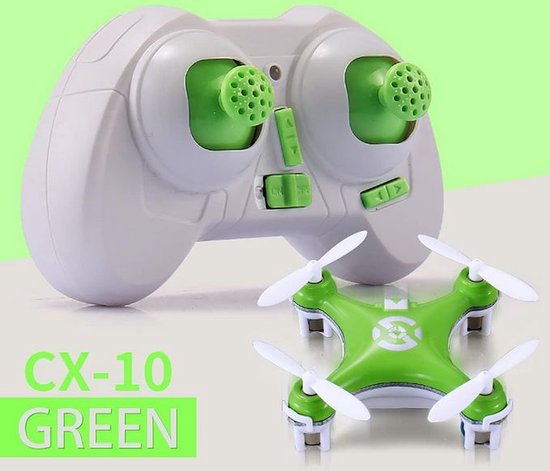 Cheerson CX10 - Quadcopter - 2.4Ghz 4Channel - Groen - kleine drone - quadcopter - drone voor in huis - indoor drone - voor alle leeftijden