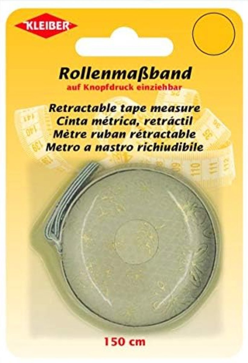 Kleiber - rolbandmaat 150 cm lang met cm-schaalverdeling - 930-37 goud-beige