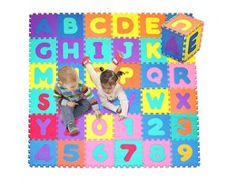 Gofun Speelmat Baby XL - 180x180cm – Speelkleed - 86-delige Puzzel – Foam – Opvouwbaar – Tegels – Speeltapijt – Multicolor