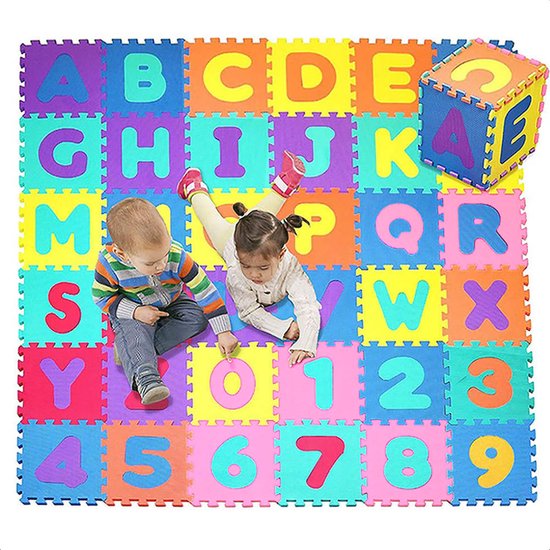 Gofun speelmat XXL - Foam - Opvouwbaar - Baby - Tegels - Multicolor - Puzzel 86-delig - 180x180cm