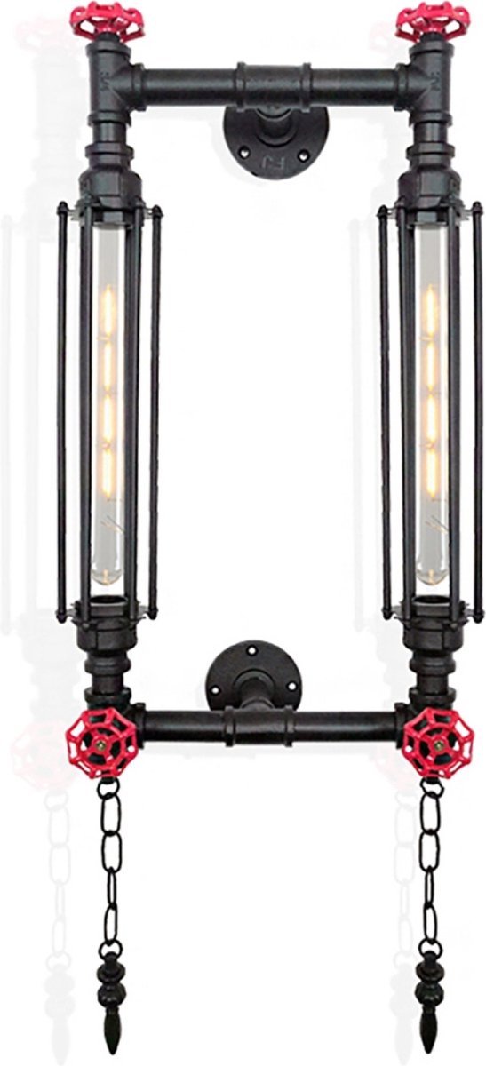 OHNO - Woonaccessoires - Lupus Wandlamp - Zwart, Rood - Tijdloos - Modern - Industrieël
