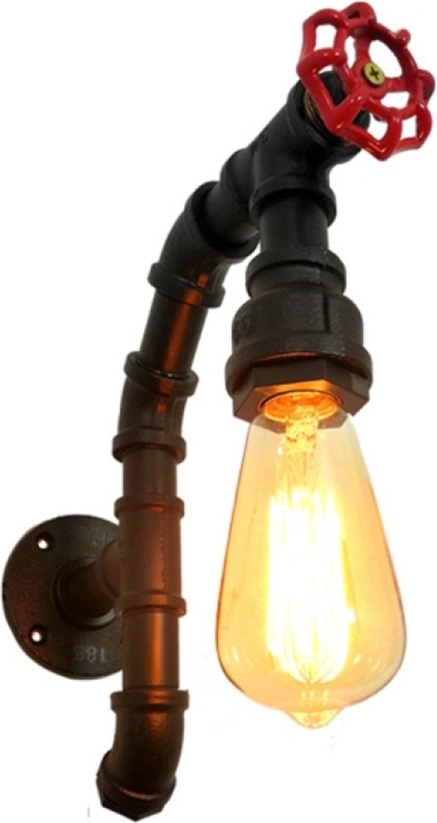 OHNO - Woonaccessoires - Jupiter Wandlamp - Zwart, Rood - Tijdloos - Modern - Industrieël