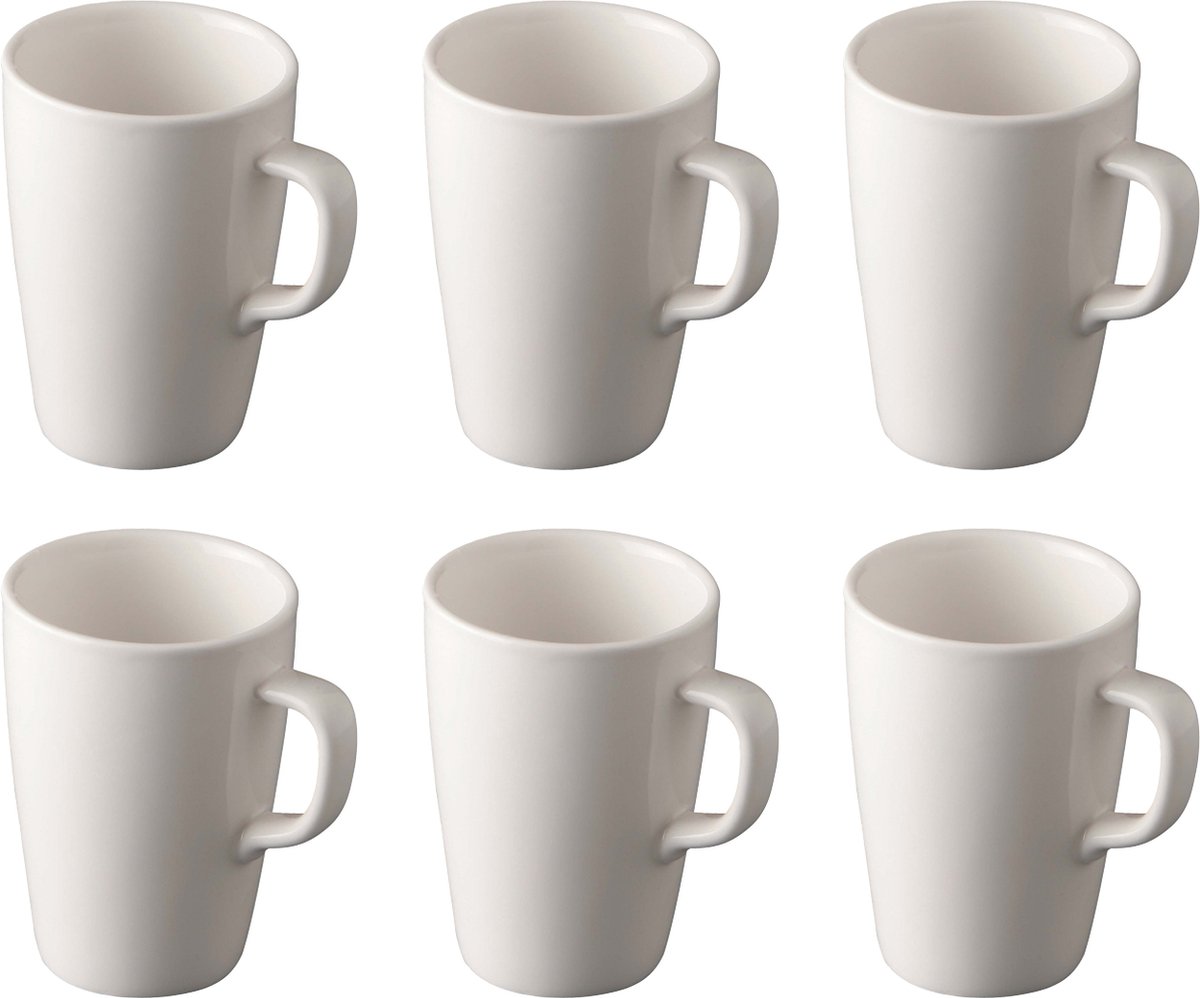 Palmer - Da Vinci - Beker - Mok - 6 stuks - 23 cl - Wit - Porselein - Koffiekopjes