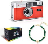 Bol.com Kodak x HIPANEMA - Coffret Appareil Photo Argentique Réutilisable Rouge avec Pellicule et Bracelet HIPANEMA Matcha Vert aanbieding
