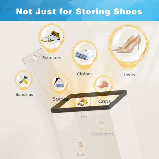 YONO Sneakerbox Set de 6 - Système de Rangement Chaussures pour femmes - Organisateur de Boîte à Chaussures - Étagère à Chaussures avec Porte - Transparent - 6 Pièces