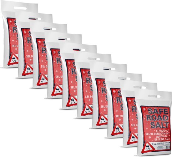 SAFE ROAD SALT® - Strooizout en Dooizout - 10 x 10 kilogram - Multipack - Totaal 100 kg
