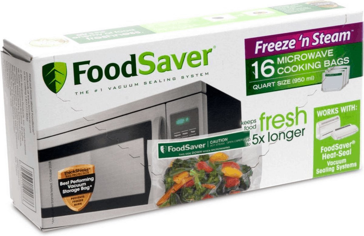 Foodsaver vershoudzak 'Freeze 'N steam microwave'21x24cm (16st)