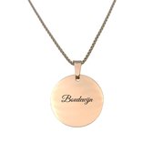 Collier en acier inoxydable avec gravure du nom - Boudewijn - Or rose - Rond