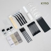 KYRO Beauty Lash & Brow Lifting kit met lotions, lijm, pincetten en borsteltjes.