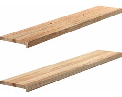 vidaXL - Vensterbanken - 2 - st - onbehandeld - 140x30x2 - cm - massief - eikenhout