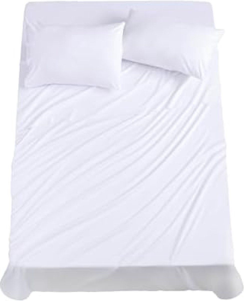 Beddengoedset 4-delig, hoeslaken, 2 kussenslopen 50 x 80 cm, voor bed 200 x 190/200 cm, wit
