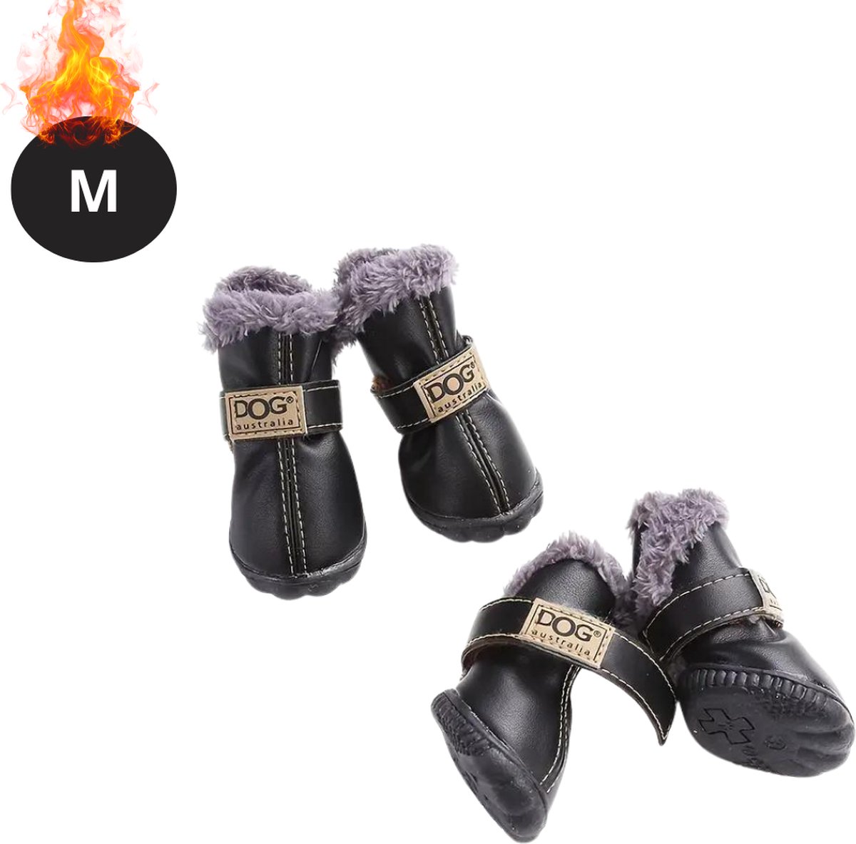 Bovista Hondenschoenen Pootbeschermer - Hondenschoenen - 4 Stuks - Hondenschoentjes - Pootbescherming Hond - Waterbestendig - Antislip - Zwart- M