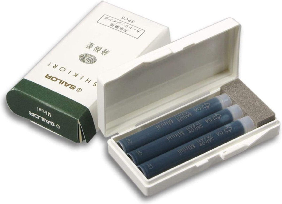 Sailor set van 3 Ink Cartridges Shikiori, Sansui Miruai - Groen