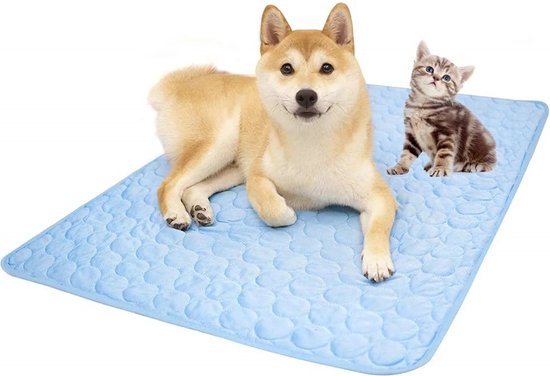 Koelmat voor huisdieren - Cooling mat - 68 x 55 cm - Verkoelende mat voor Katten en Honden - Verkoelend - Blauw
