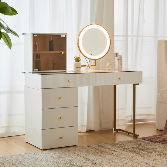 Coiffeuse Avec Miroir Conforama – Gris, Bois, Pour Chambre Adulte, Occasion