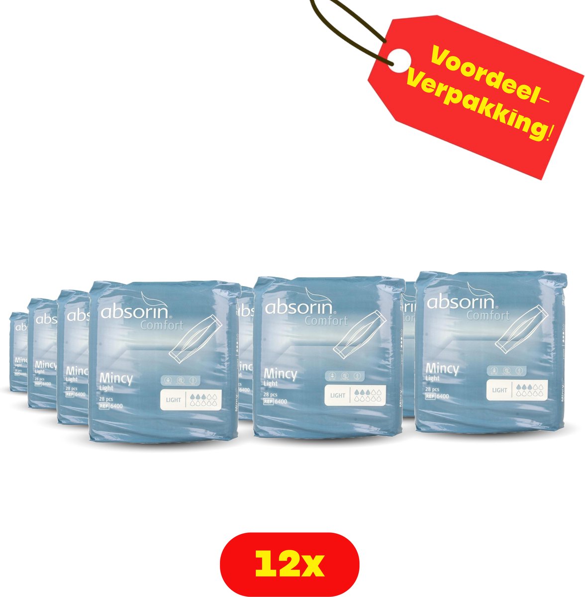 Goedkoopste 12X Absorin Mincy Light inlegverband - 4x 28 stuks- Voordeelverpakking!!