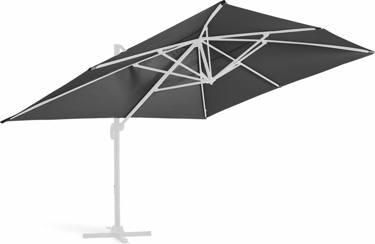 Oviala - Schaduwdoek voor een 4x3m zweefparasol in antraciet - Caserta