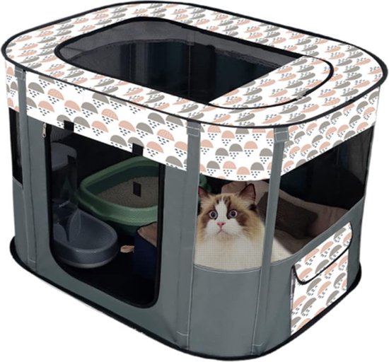 Floving Draagbaar hondenhok,huisdierenhek,opvouwbaar,rechthoekig,scheurzaal, kattenmand,kattenhok,puppyhuis,kennel,gesloten huisdiertent,Lichtblauw (L/90 * 70cm Floving Draagbaar hondenhok,huisdierenhek,opvouwbaar,rechthoekig,scheurzaal, kattenmand,kattenhok,puppyhuis,kennel,gesloten huisdiertent,Lichtblauw (L/90 * 70cm