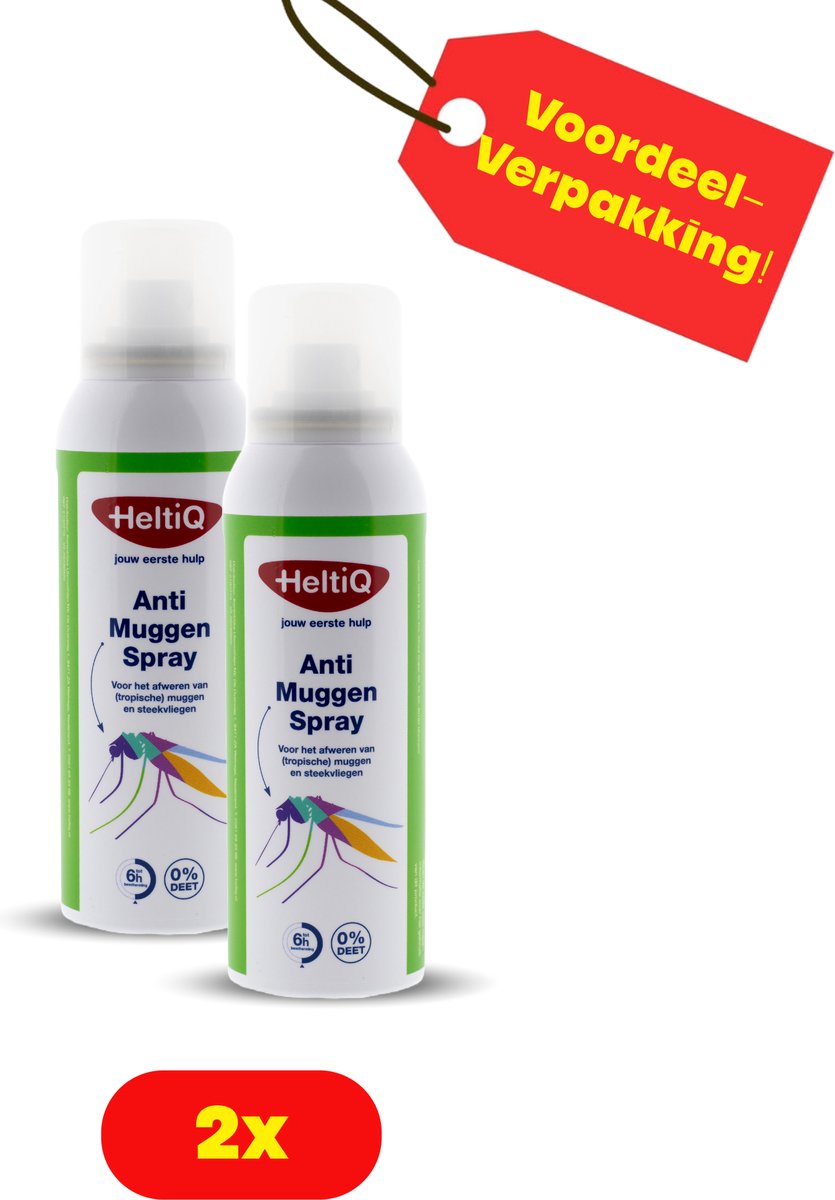 Goedkoopste 2X HeltiQ Anti-Muggen Spray - Voordeelverpakking!!