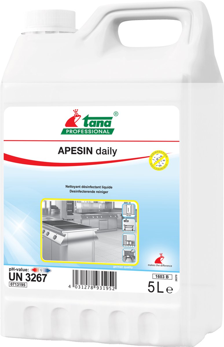 Desinfecterende reiniger voedingsmilieu 5 l Apesin daily 1603B