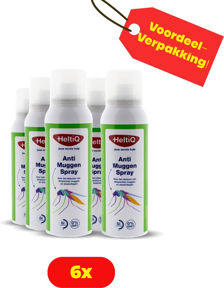 Goedkoopste 6X HeltiQ Anti-Muggen Spray - Voordeelverpakking!!
