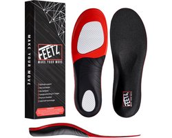 Feetz® Red One' Hielspoor Zooltjes - Medische Inlegzolen voor Hielspoor, Fasciitis Plantaris & Platvoeten - Man & Vrouw - Ontworpen door Podotherapeuten - Maat 39-42