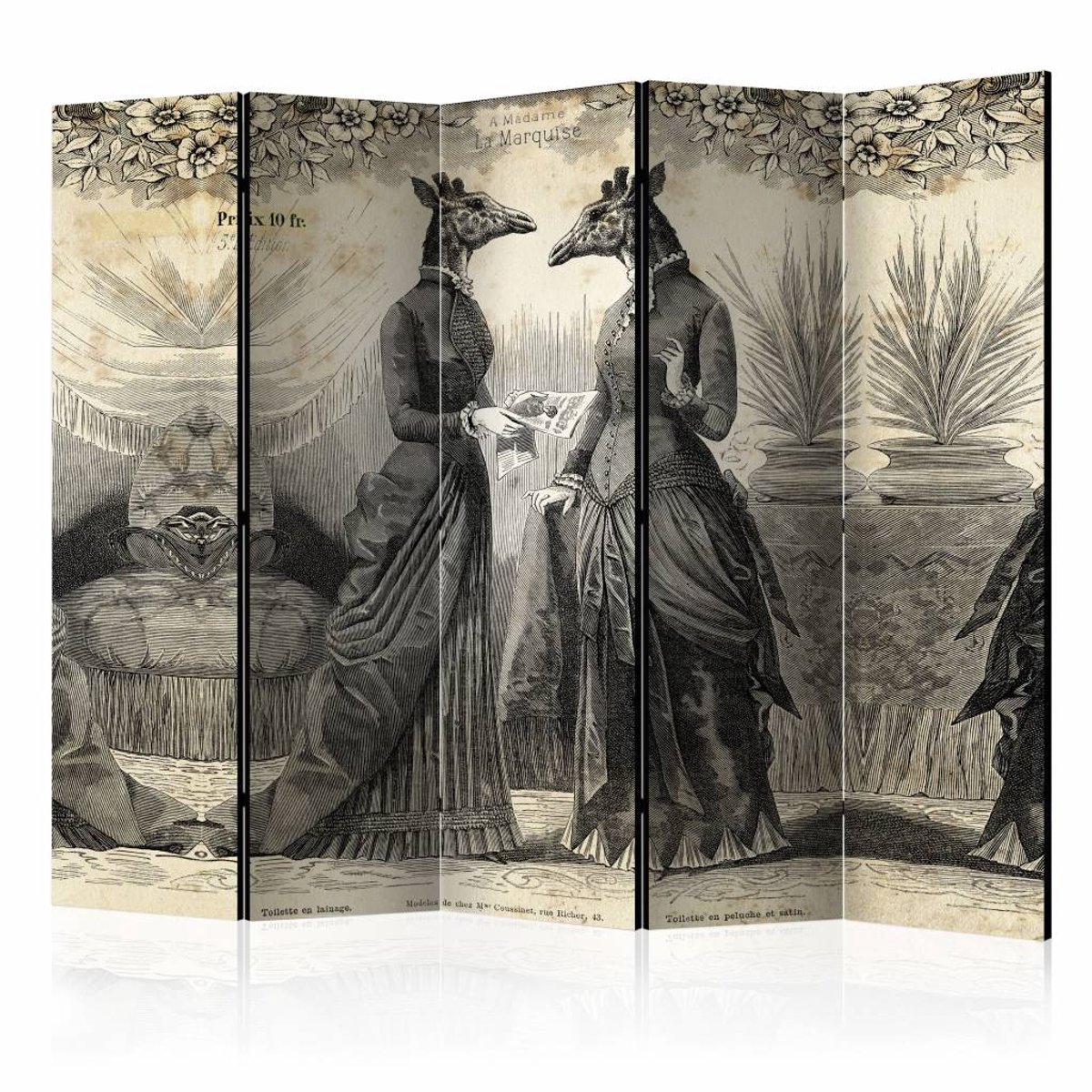 Vouwscherm / Kamerscherm - Gesprekken 225x172cm , gemonteerd geleverd, dubbelzijdig geprint