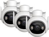 3x Imou Cruiser 2 - Beveiligingscamera Voor Buiten - 3K Beeldkwaliteit - Panoramisch Draaien En Kantelen Voor Volledige Dekking - WiFi 6 - Slimme Kleuren Nachtzicht - Accurate Detectiebereik Tot 22m Voor Personen En 44m Voor Auto's - IP66
