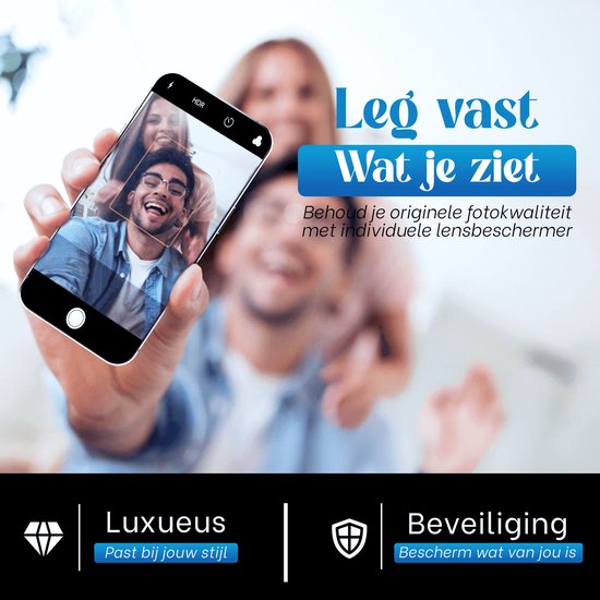Leg vast wat je ziet. Behoud fotokwaliteit met individuele lensbeschermers. Selfies met familie. Luxe, beveiliging.