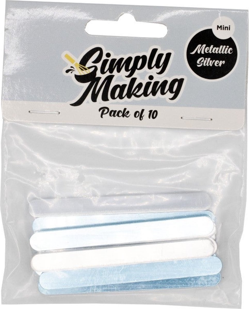 Simply Making Cakesicle Sticks Glanzend Zilver 76mm pk/10
