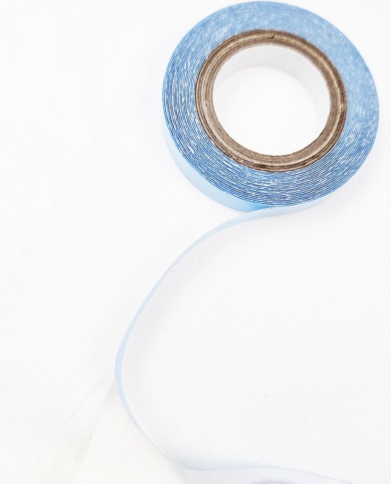 ShowJarlly dubbelzijdig lint Tape Extensions lint, voor de voorkant ondersteuningslintrol pruik Witte lint voor de voorkant pruik (1,0 cm*3yard