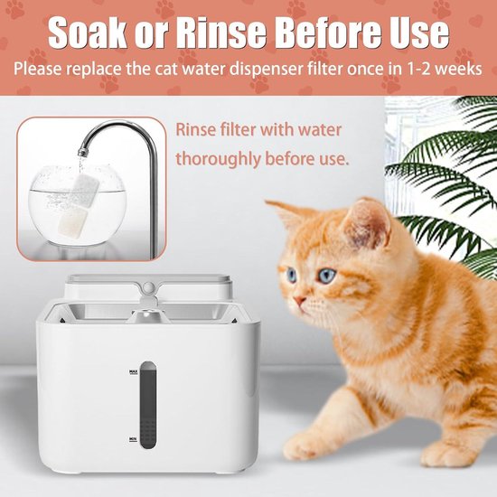 NOBXBON 24 kattenfonteinfilters: 12 actieve koolfilters 12 sponsfilters voor NOBXBON kattenfontein - filterset voor kattenfontein vanaf 6 maanden