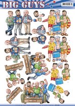 Pakket om 6 3D kaarten maken met thema mannen
