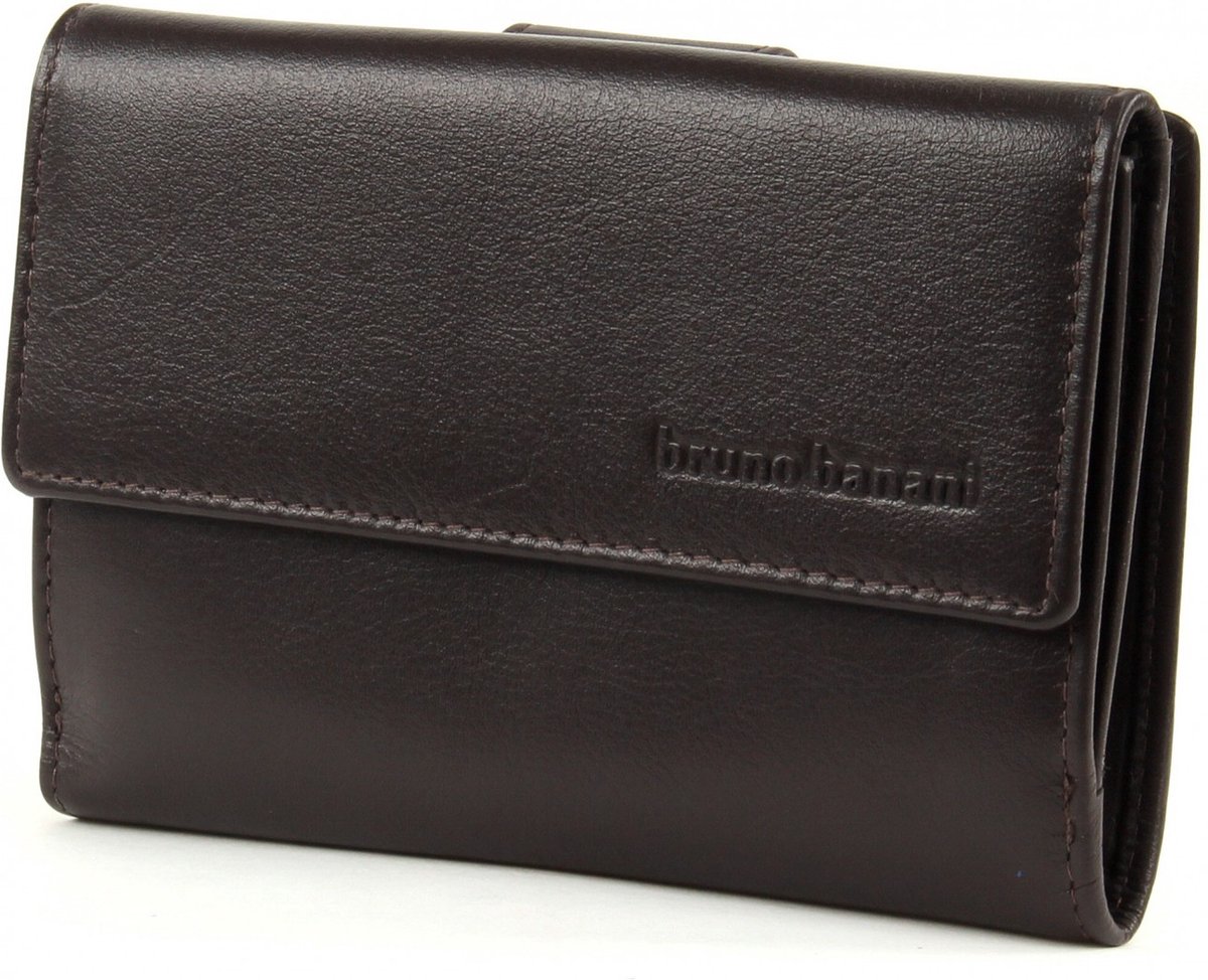 bruno banani Leren Portemonnee Cryptalloy Wallet Zip With Flap Brown Bruine