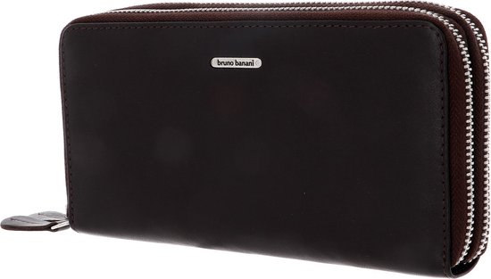 bruno banani Cuir Porte-monnaie New York Double Zip Around Wallet Brown Brun