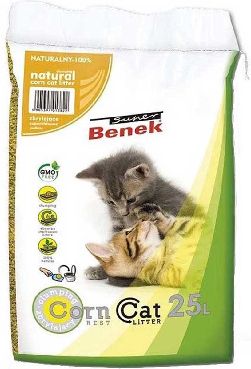 25 l Super Benek Corn Cat Natural Kattenbakvulling