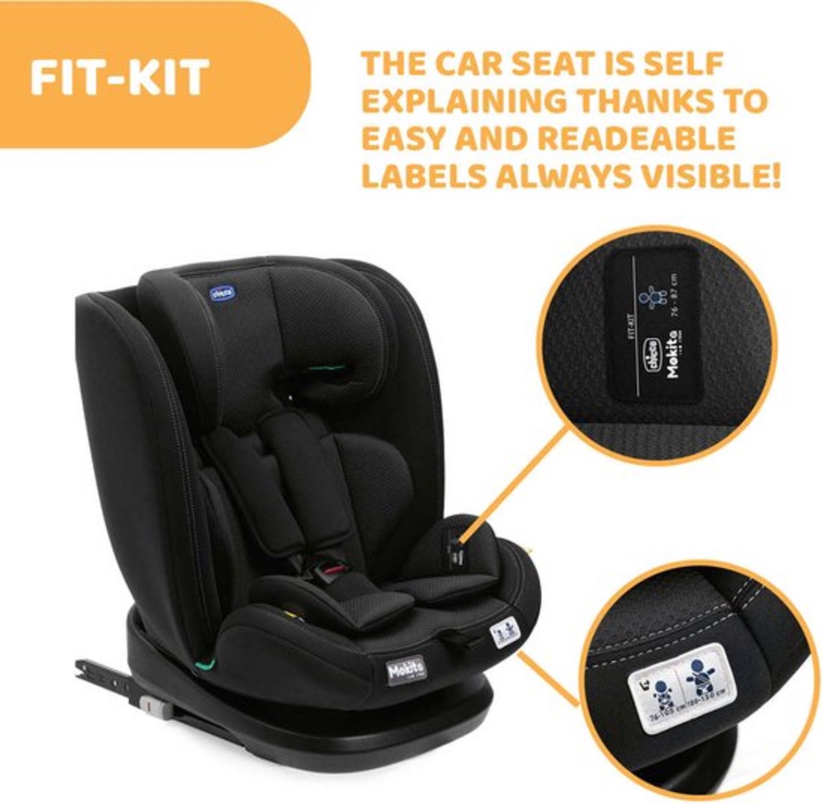 Chicco Autostoel I-Size Mokita Classic Black, isofix , (15 maanden - 12 jaar) – foto 4