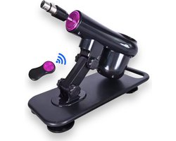 Kinky Pleasure - Seks Machine met Kristallen Dildo-Attachment - Afstandsbediening - Inclusief 2 Opzetstukken