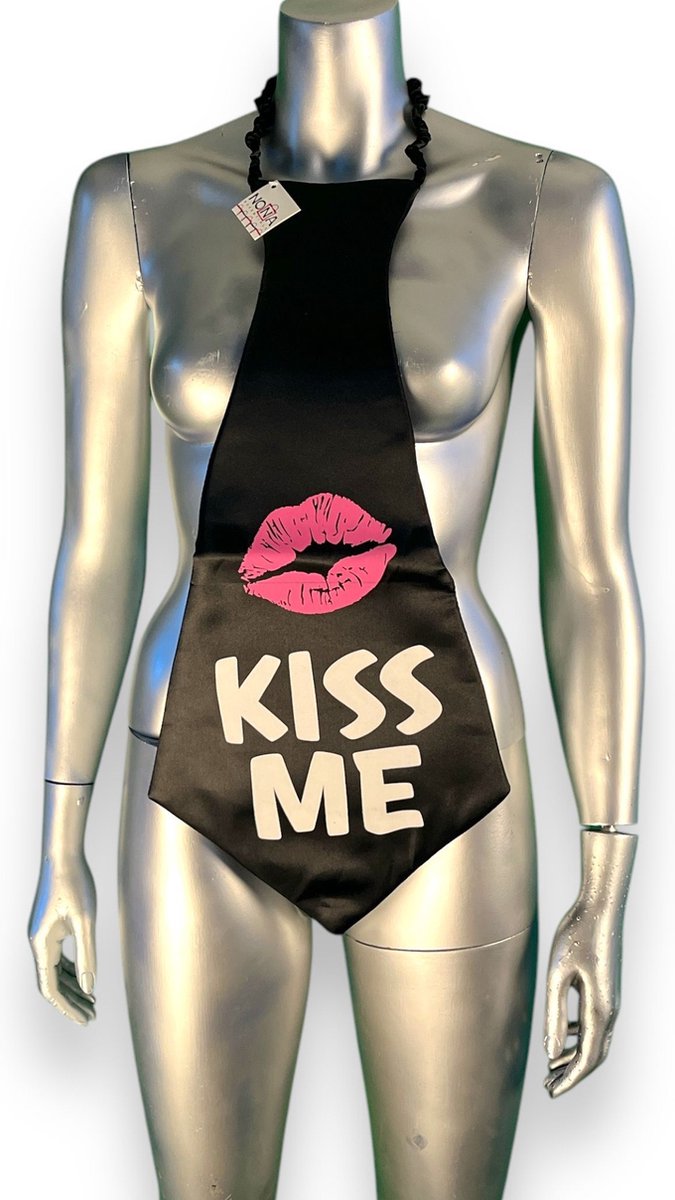 Kiss Me Stropdas XXL - Humoristisch en Gedurfd Feestaccessoire