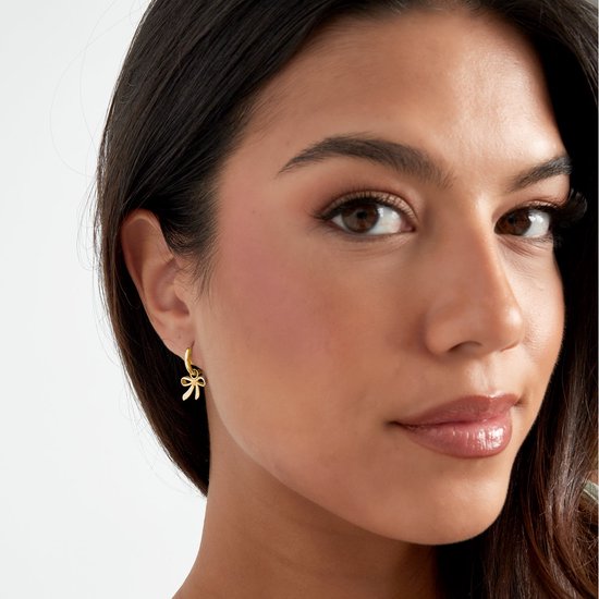 boucles d'oreilles avec noeud - boucles d'oreilles - acier inoxydable - sans nickel - couleur or - doré - cadeau - cadeau maman - astuce cadeau - Noël - chic