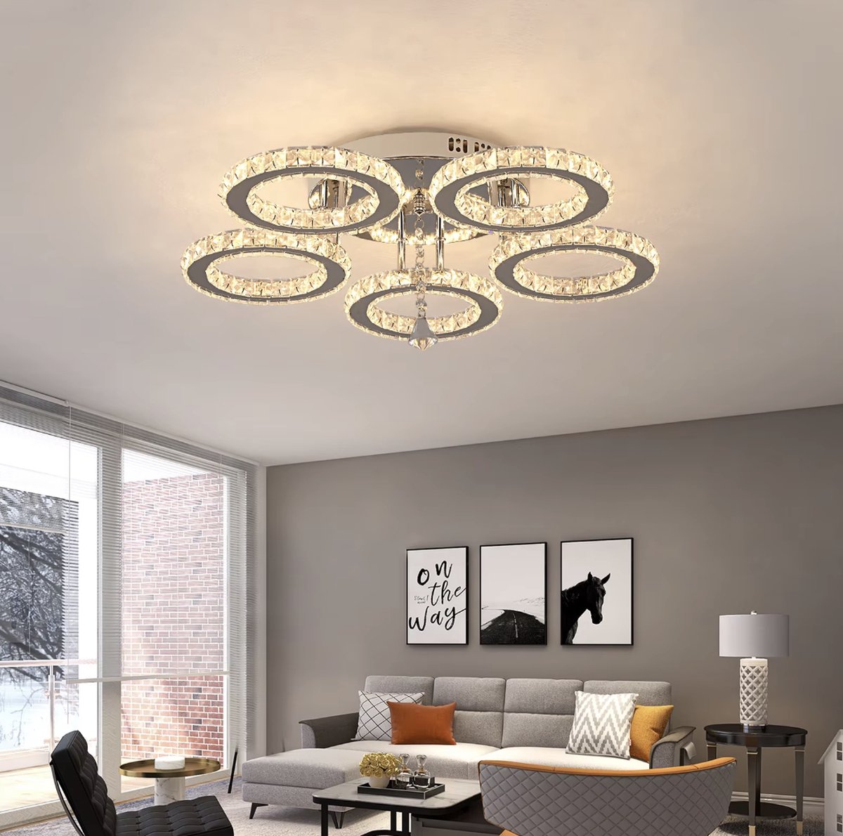 J&R Plafondlamp - Luxe plafondlamp - Hang Lamp - Plafonnière - Kroonluchter - LED - RVS -