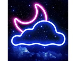 foto van Afecto LED Verlichting Maan Led Neon verlichting - 5V Dimbare USB - Neon licht - Wanddecoratie voor Tieners, Meisjes, Jongens, Kind Slaapkamer