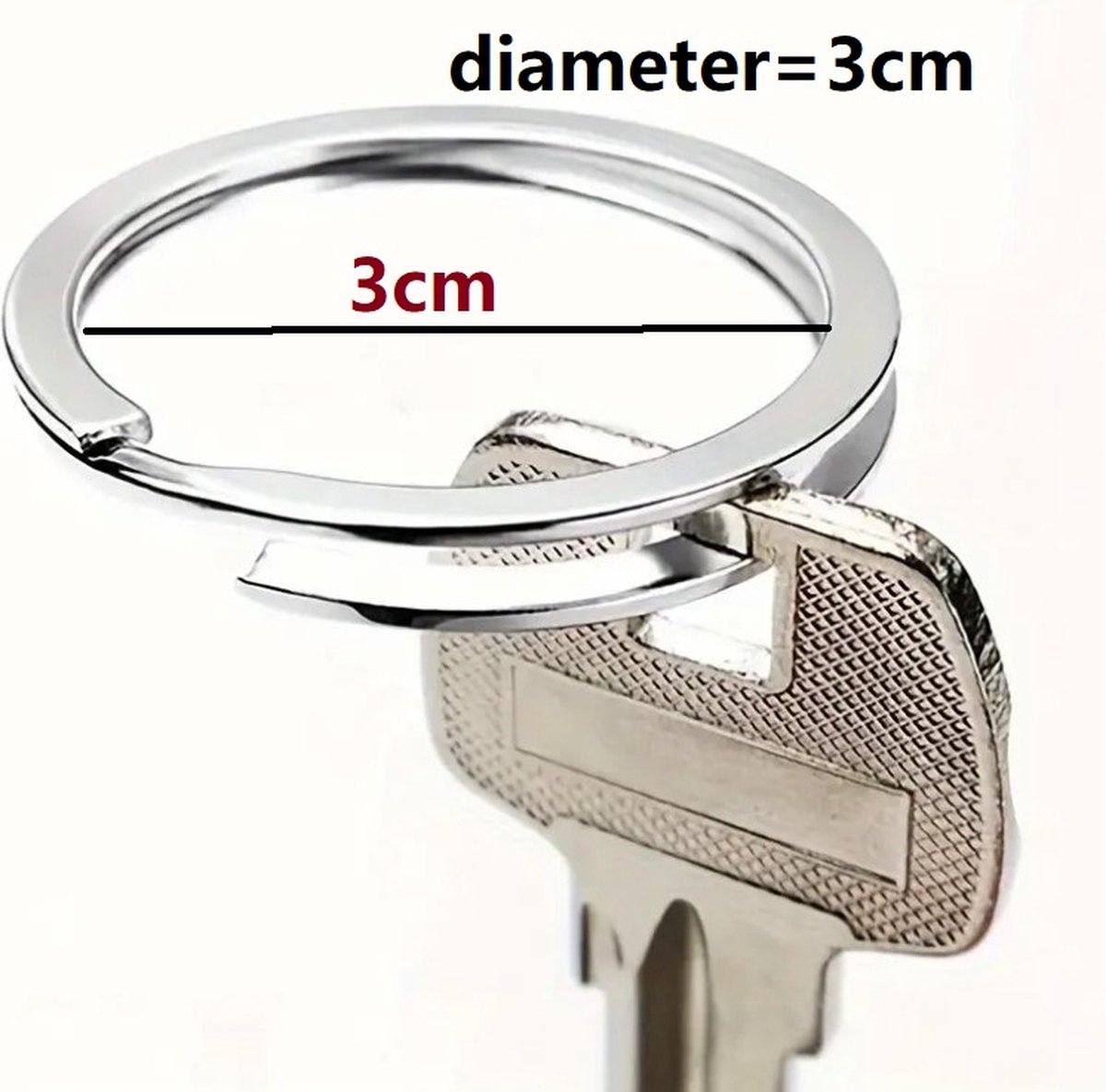 3 Stuks Gesplitste Sleutelhangers- Sleutelringen-key Ring - Voor Thuis Autosleutels Tas Hangende Accessoires- 30mm - RVS - kleur: Zilver