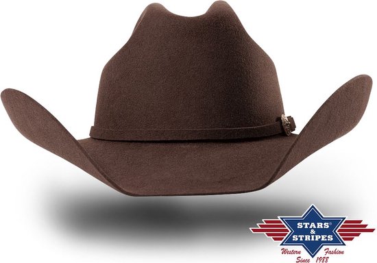 Chapeau en laine Chapeau en feutre Chapeau occidental Wyoming Marron taille 60